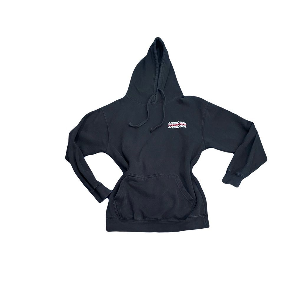 Livin Cool Logo Black Hoodie Sweatshirt Medium